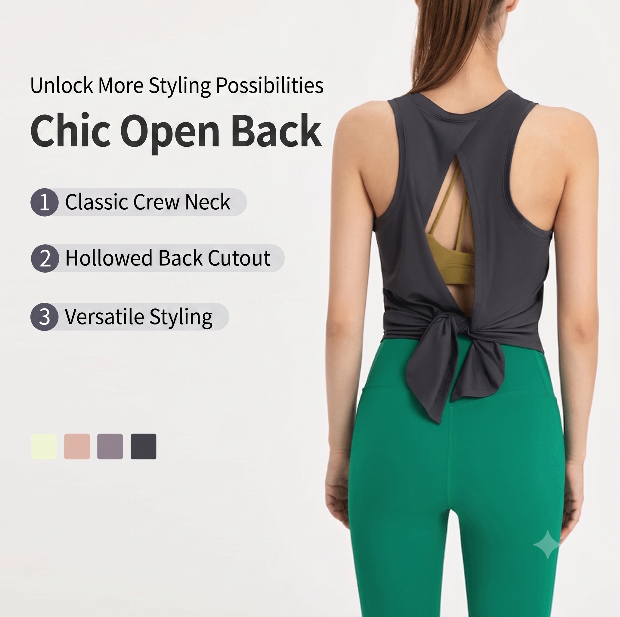 Stylish sports tops, loose quick-drying, sleeveless slit vests, casual blouses.