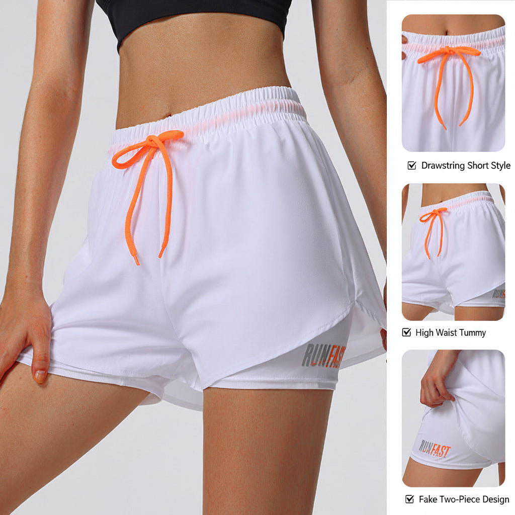 Women's summer hot pants, anti-exposure, quick-drying, breathable fake two-piece