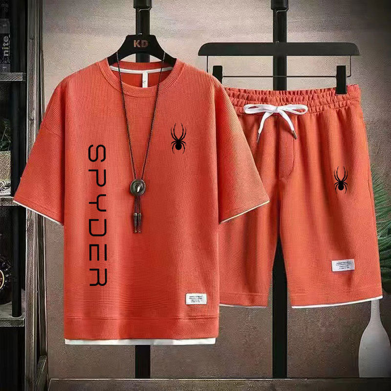 Men's Korean Style Set Casual Sports T-shirt and Shorts Set
