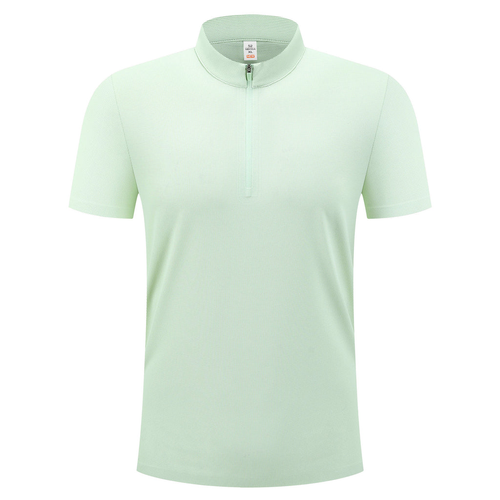 Half-zip men's and women's apparel, stand-up collar sports jersey, UV-protective T-shirt