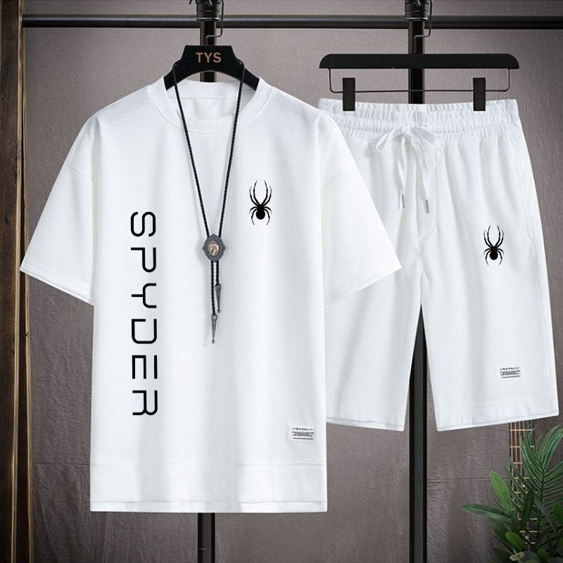 Men's Korean Style Set Casual Sports T-shirt and Shorts Set