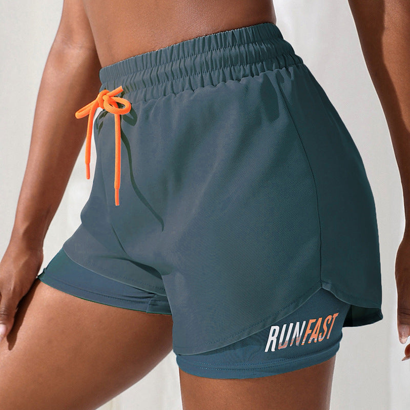 Women's summer hot pants, anti-exposure, quick-drying, breathable fake two-piece