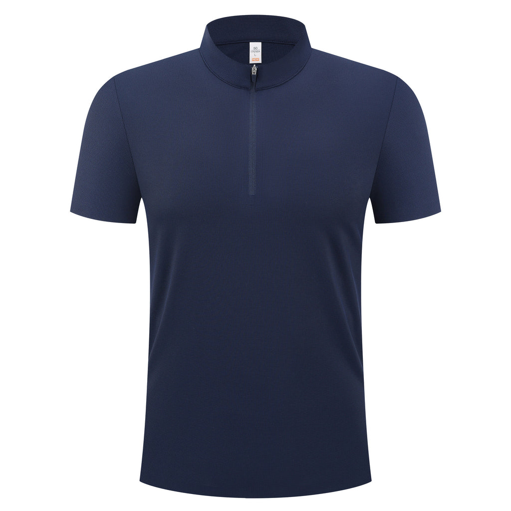 Half-zip men's and women's apparel, stand-up collar sports jersey, UV-protective T-shirt