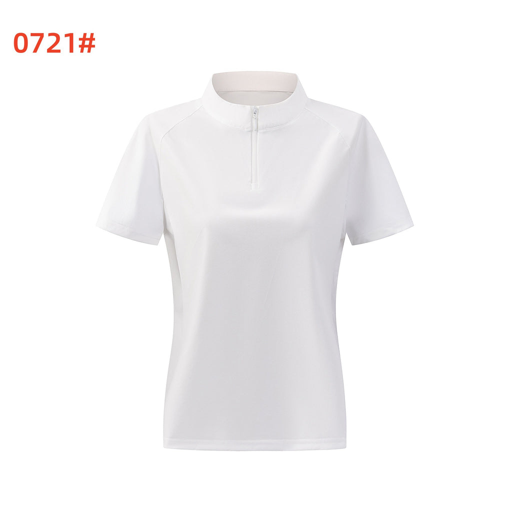 Half-zip men's and women's apparel, stand-up collar sports jersey, UV-protective T-shirt