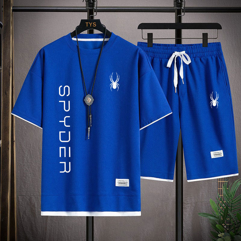 Men's Korean Style Set Casual Sports T-shirt and Shorts Set