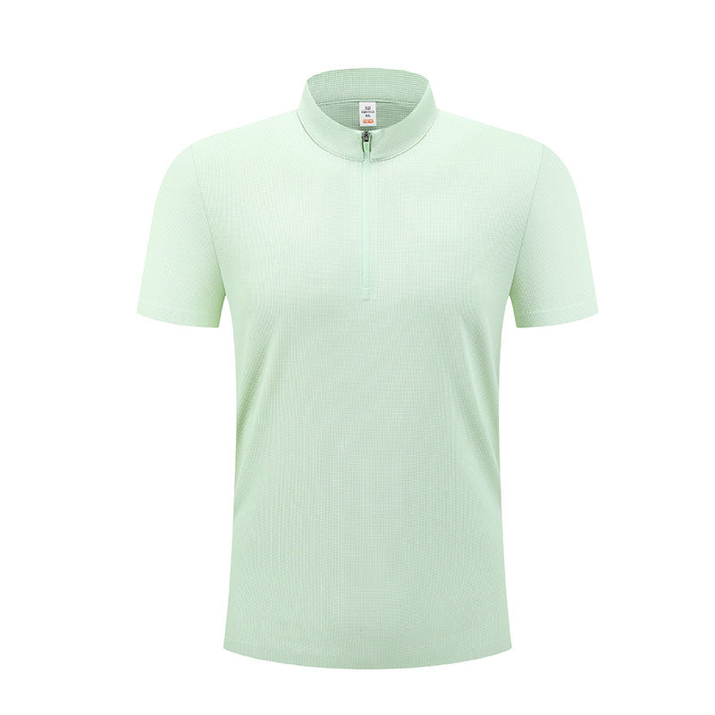 Half-zip men's and women's apparel, stand-up collar sports jersey, UV-protective T-shirt