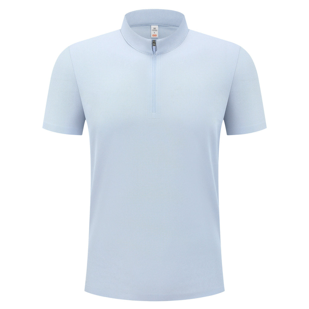 Half-zip men's and women's apparel, stand-up collar sports jersey, UV-protective T-shirt