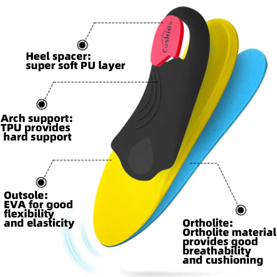 Heavy Duty Support Pain Relief Orthotics - 220+ lbs Plantar Fasciitis High Arch Support Insoles for Men Women, Flat Feet Orthotic Insert, Work Boot Shoe Insole, Absorb Shock with Every Step