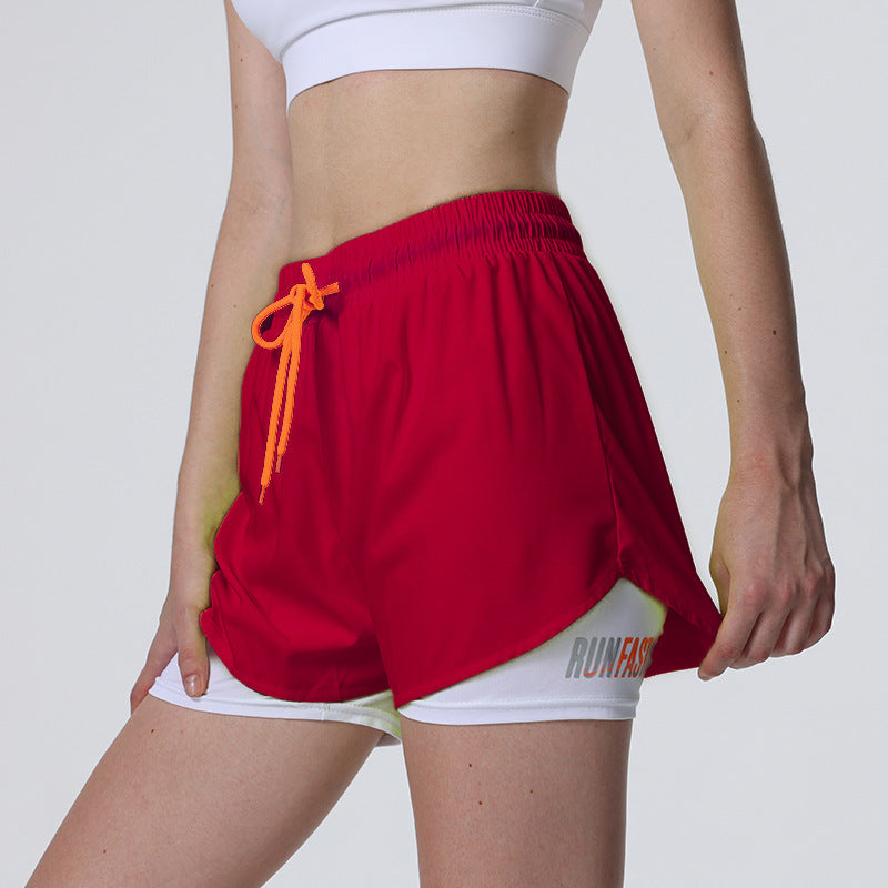 Women's summer hot pants, anti-exposure, quick-drying, breathable fake two-piece