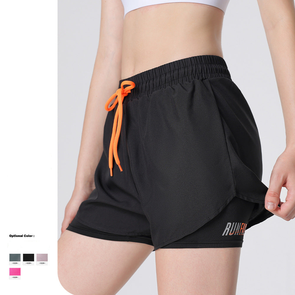 Women's summer hot pants, anti-exposure, quick-drying, breathable fake two-piece