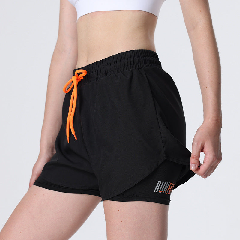 Women's summer hot pants, anti-exposure, quick-drying, breathable fake two-piece