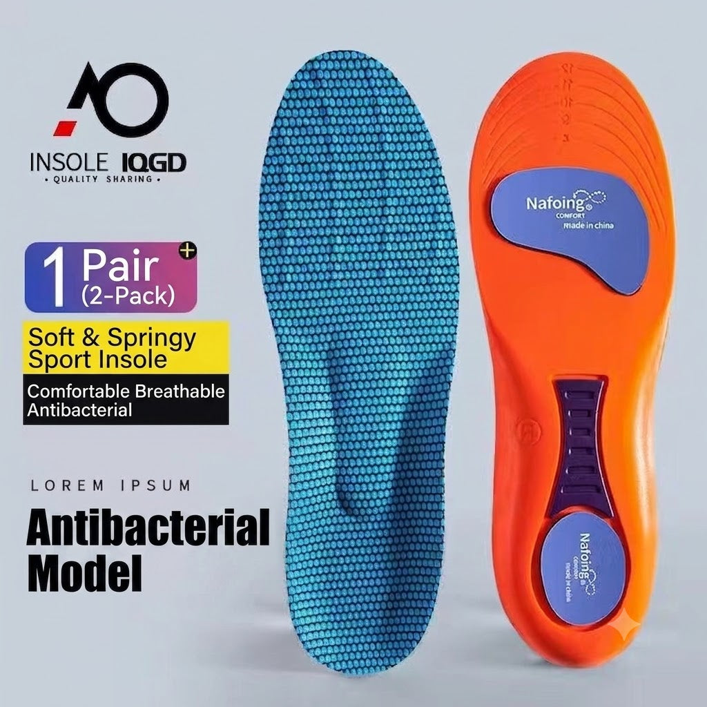 Sports insoles men's shock absorption, sweat absorption, deodorization and breathable poron thickened high elastic basketball cushioning aj1 summer super soft