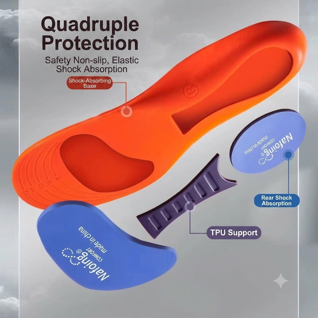 Sports insoles men's shock absorption, sweat absorption, deodorization and breathable poron thickened high elastic basketball cushioning aj1 summer super soft